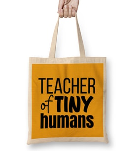 Teacher Gift-Learning Inspire-Science Student School Inspirational KIDS WOMEN Men Bez Çanta Uzun Saplı
