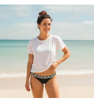 Kadın Plaj Giyim Siyah Renk Desenli Bikini Alt BB2565