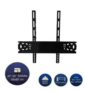 Hedyex 22" - 32" Tv Duvar Askı Aparatı Kilitli YMN-2232