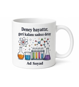 Deney Yapmayı Sevenlere Kupa Bardak Bilim Hediye Laboratuvar Tasarım