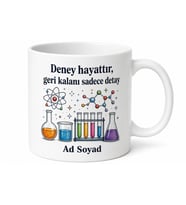 Deney Yapmayı Sevenlere Kupa Bardak Bilim Hediye Laboratuvar Tasarım