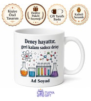 Deney Yapmayı Sevenlere Kupa Bardak Bilim Hediye Laboratuvar Tasarım