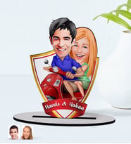 BK Gift Kişiye Özel İsimili Sevgililer Karikatürlü Ahşap Biblo Model-10