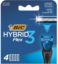 Lexroo Hybrid 3 Flex 4'lü Yedek Tıraş Bıçağı Kartuşu, 3 Nano Teknolojik Titanyum Bıçak