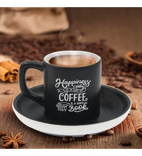 BK Gift Kişiye Özel Coffe Tasarımlı Siyah Renk Türk Kahvesi Fincanı-9, Arkadaşa Hediye, Sevgiliye Hediye, Yıl Dönümü Hediyesi