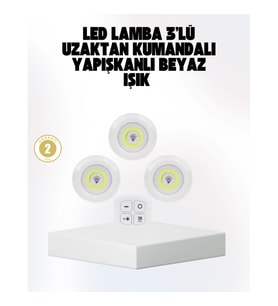 Mey İthalat® Kablosuz Gün Işığı 3’lü LED Spot Lamba Kumandalı