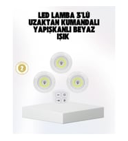 Mey İthalat® Kablosuz Gün Işığı 3’lü LED Spot Lamba Kumandalı