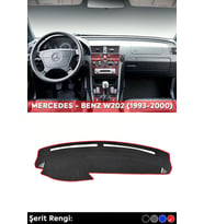 Mercedes - Benz W202 (1993-2000) 3d Torpido Koruma Kılıfı - Ön Göğüs Kaplama - Kırmızı Şerit