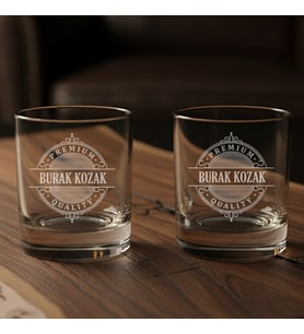Arkadaşa Özel Hediyelik 2’li Dublin Reserve İsim Yazılı Whiskey Glass Seti