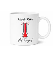 Termometre Derece Çizimli Ateşin Çıktı Sıcak Kahve Çay Kupası Hediye Bardak