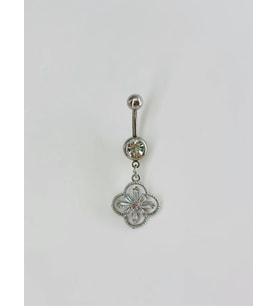 Çiçek Detaylı Göbek Piercing - Pg0099
