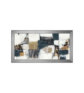 Soyut Şekiller Motifli Kanvas Tablo 80 x 110 cm Silver Çerçeve