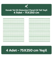 KONAK TEL ÇİT SİSTEMLERİ 4 ADET PANEL ÇİT TELİ 75X250 CM (Yeşil)