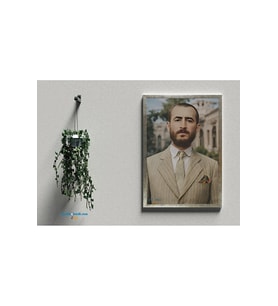 Postera Qazi Muhammed - Qazi Muhammet Çerçeveli Posteri 4 (32X47 cm ÇERÇEVELİ) (Siyah-Gri)