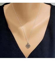 925 Ayar Gümüş Aşk Düğümü Kolye (Sarı)