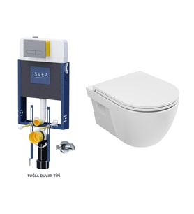 ISVEA TUĞLA GÖMME REZERVUAR SET ( KLOZET + REZERVUAR + STOP VALF + TAHARET VANASI + KUMANDA KAPAĞI )