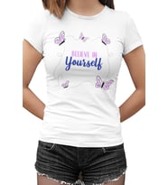 Believe in Butterflies Beyaz Kadın Tshirt