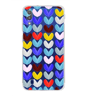 PrintiFy Samsung Galaxy M10 ile Uyumlu Water Color 1  Kamera Korumalı Şeffaf  Kılıf