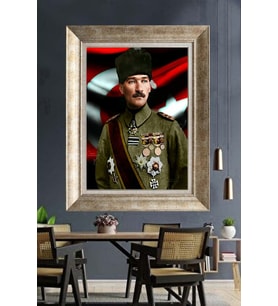 Gümüş Çerçeveli Atatürk Tablo za121