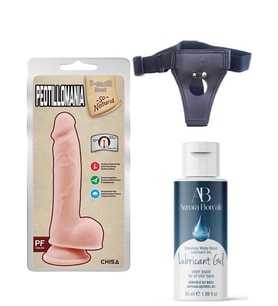 Censan Belden Bağlamalı Kayganlaştırıcı Set Peotillomania 19.5cm Gerçekçi Dildo