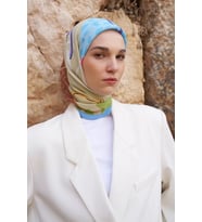 Mavi ED Scarf Glaze Ribbon Desen Eşarp