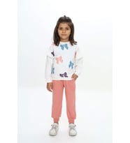 Toontoy Kız Çocuk Baskılı Eşofman Takım (Pudra)