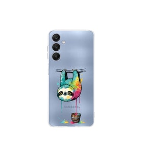 Samsung Galaxy A25 ile Uyumlu Splash Tembel Hayvan Tasarımlı Şeffaf Silikon Kılıf