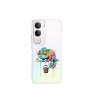 Vivo Y29 5G ile Uyumlu Splash Bukalemun Tasarımlı Şeffaf Silikon Kılıf