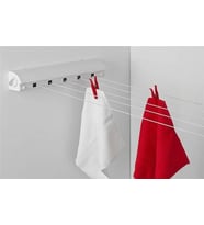 QLÜX 5 ipli, 4.2 Metre BEYAZ ÇEK AS, Otomatik Çamaşır Askısı, Açılır Kapanır Çamaşır Kurutmalık
