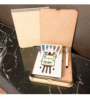 Resim Öğretmenine Hediye Ahşap Kutulu Defter Kalem Set