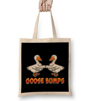 Cute & Funny Goose Bumps Goosebumps Animal Pun Bez Çanta Uzun Saplı