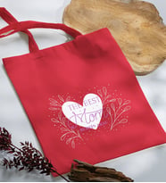 BK Gift Kişiye Özel İsimli Anneler Günü Tasarımlı Kırmızı Kumaş Bez Çanta, Baskılı Omuz Çantası, Alışveriş Çantası, Anneler Günü Hediyesi, Anneye Hediye-3