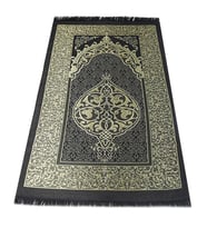Hediyelik İpek Nur Tafta Seccade Koyu Siyah 68x110 cm - 300 gr