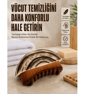 Yumuşak Kıllı Masaj Fırçası Vücut Temizleme Banyo Fırçası Ergonomik Tasarım