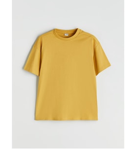 LCW Kids Sarı Bisiklet Yaka Basic Erkek Çocuk Tişört