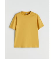 LCW Kids Sarı Bisiklet Yaka Basic Erkek Çocuk Tişört