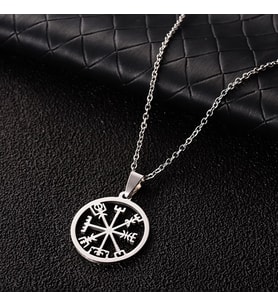 Klasik Viking Pusulası Unisex 925 Ayar Gümüş Kolye