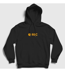 Presmono Unisex Siyah Recording Camera Scene Rec Kapüşonlu Sweatshirt 472032tt