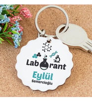 İsme Özel Laborant Papatya Anahtarlık