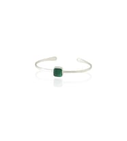 Kadir Jewellery Zirkon Taşlı Ayarlanabilir 925 Ayar Gümüş Kaplama Bilezik (K.Yeşil)