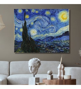 Tekli Yatay Kanvas Duvar Tablosu Vincent van Gogh Yıldızlı Gece