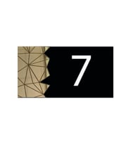 Dekoratif Aynalı Modern Kapı Numarası - Gold 7