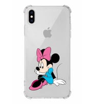 Apple iPhone X Uyumlu Köşe Korumalı Antişok  Kapak Minnie Mouse Tasarımlı Şeffaf  Kılıf