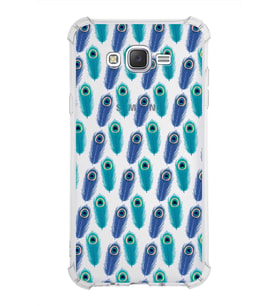 PrintiFy Samsung Galaxy J7 Uyumlu Nazar Boncuğu 4 Baskılı Şeffaf Köşe Korumalı Antişok Kılıf