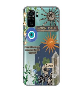 Redmi Note 10/Note 10S Uyumlu Moon Child Desenli Şeffaf Telefon Kılıfı