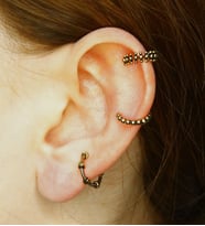 Vintage Antik 3'lü Deliksiz Ear Cuff Ayarlanabilir Kıkırdak Küpe Seti eukk5 (Sarı)