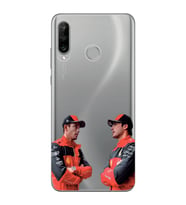 Huawei P30 Lite Uyumlu Carlos Sainz ve Charles Leclerc Formula 1 Desenli Şeffaf Kılıfı