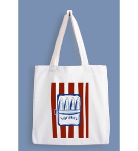 Le Vion Sardines Baskılı Bez Çanta, Tote Bag