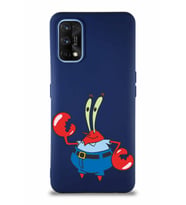 Realme 7 Pro Soft Premier Kapak Bay Yengeç Tasarımlı Silikon Kılıf - Lacivert (Şeffaf)