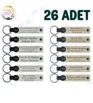 Beyaz & Sütlü Kahve, Doğa Turu Ekibine Özel Anı, 26’lı Set, İsim Yazılabilen Deri Anahtarlık